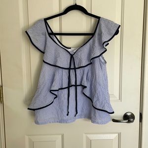 J Crew Seersucker blouse
